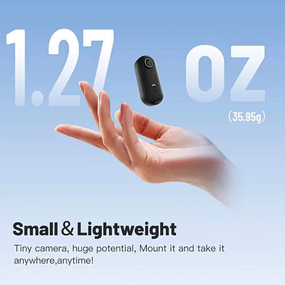 Thumb Size 1080P Body Camera Wearable Clip-On Sports Cam, 1.25oz Magnetic Mount, 150-Min Battery