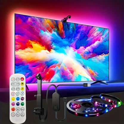 TV Backlight LED Strip Lights RGB 12.5ft – USB Powered Bias Lighting for 35-80 Inch TVs for Home, Desk and Accent Lighting