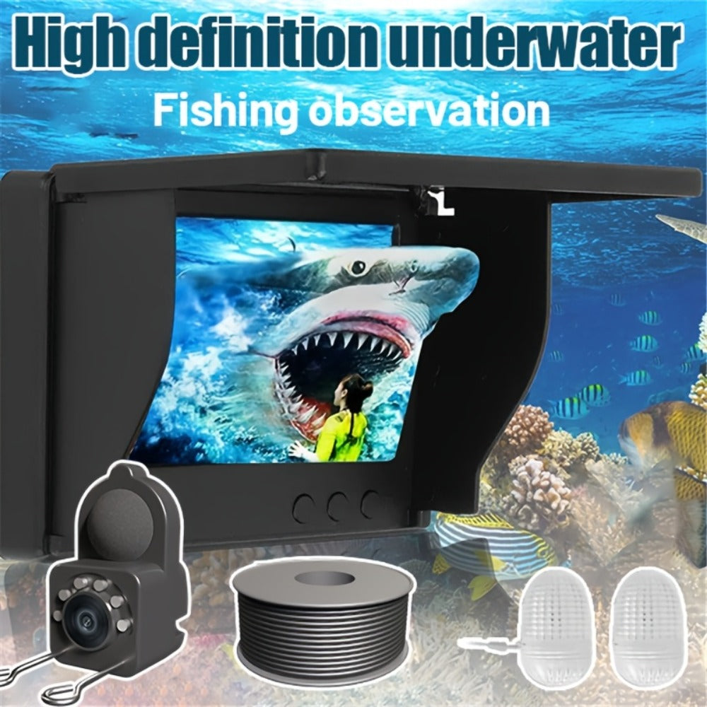 Underwater Fishing Camera 4.3-Inch HD Display with Night Vision & Triple Light Shielding, Portable Fish Finder with Bait Monitor