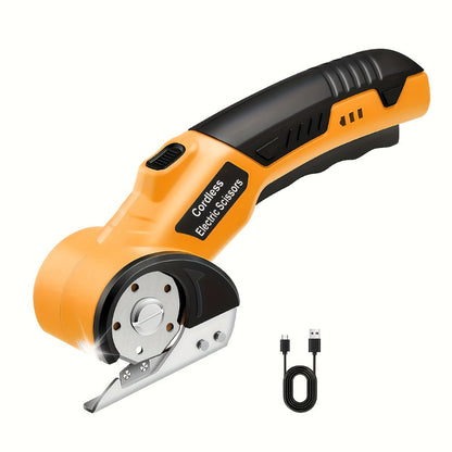 Electric Scissors Rechargeable Cordless - USB-C Charging, Battery Indicator, Portable Power Cutter for Fabric