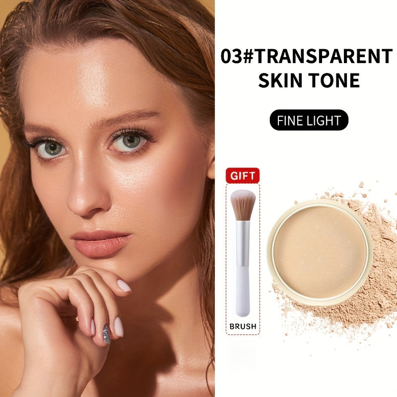 Oil Control Setting Powder Kit with Concealer Puff & Brush – Wet & Dry Dual Formula, Water-Resistant Long-Lasting Matte Finish Face Makeup