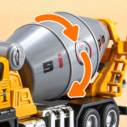 Die-Cast Construction Vehicle Toy Set, Mini Alloy Excavator, Dump Truck, Cement Mixer & Crane Trucks for Toddlers Boys Ages 3+