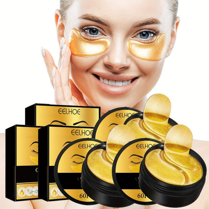 Under Eye Patches 120pcs (2 Boxes) with Hyaluronic Acid, Collagen & Glycerin – Gold Eye Mask for Dark Circles, Puffiness & Fine Lines