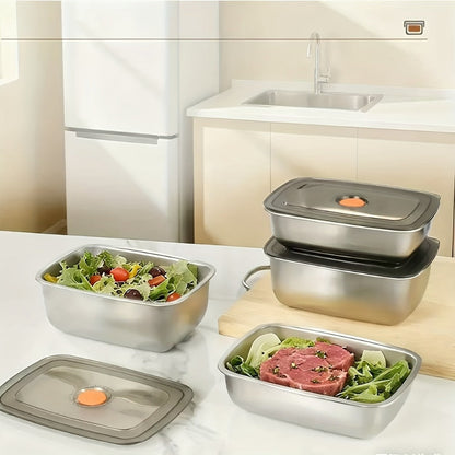 Stainless Steel Food Storage Containers, 6-Pack Airtight Stackable Meal Prep Containers with Lids – 40.58 oz Each