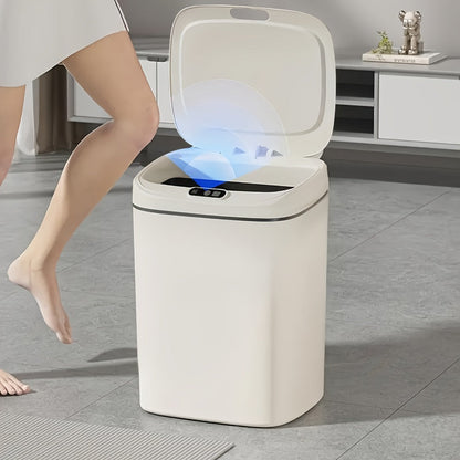 Motion Sensor Trash Can Silent Slow-Close Lid, Touchless Infrared Auto Open, Touchpad Control, Battery Operated