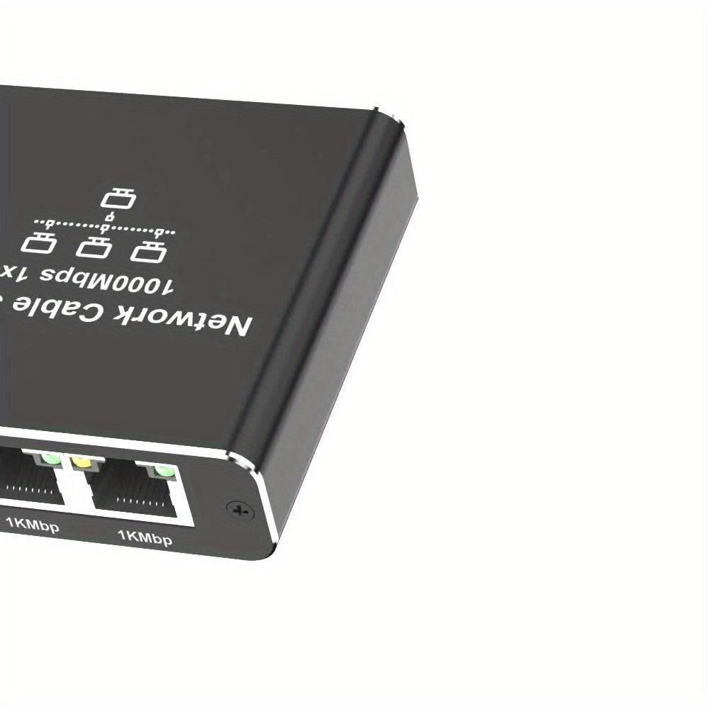 Gigabit Ethernet Splitter 1 to 3, 1000Mbps PoE Network Splitter, 1 In 3 Out RJ45 Adapter for PC, Laptop
