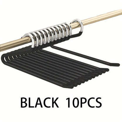 Pants Hangers Metal Open Leg Non-Slip – Heavy Duty Trouser Jeans Hanger for Wardrobe, Space Saving, Black or White, 10/20/30/50pcs