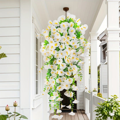 Artificial Flowers Four-Bundle Hanging Morning Glory Set with Flexible Stems in Three Style Options