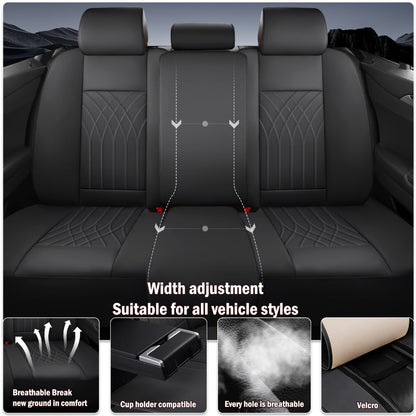 Car Seat Covers PU Leather Full-Coverage Set with Two-Front or Five-Seat Configuration Options