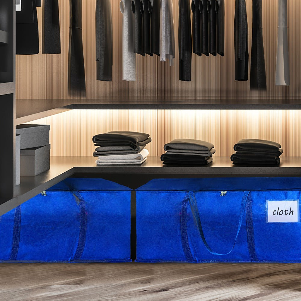 Storage Bag Set, Blue Extra-Large Moving Organizers in 6-Piece 26.42-Gallon or 16-Piece Options with Zippers and Handles