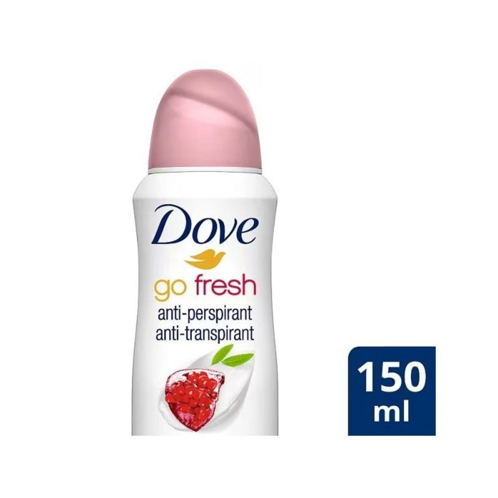 Pomegranate & Lemon Verbena Body Spray for Women Dove Go Fresh 150ml Long Lasting Freshness Quick Dry Invisible No White Marks Non-Sticky