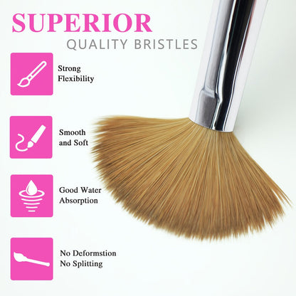 Kolinsky Acrylic Nail Brush Set 100% Pure Kolinsky Hair Flat Shape Sizes #10 #12 #14 – Professional Nail Art Sculpting Extension Brush