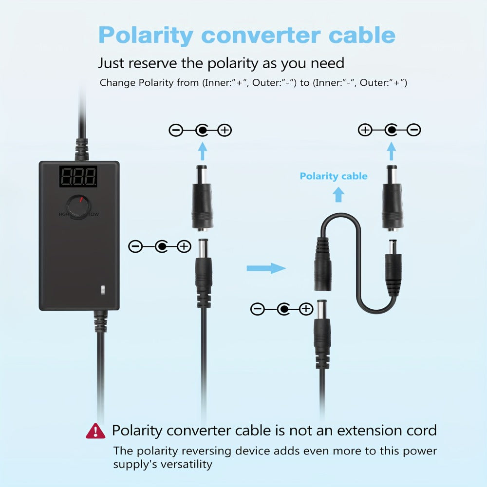 Adjustable AC DC Power Adapter 24W 3-12V 2A Universal Power Supply 100-240V with LED Voltage for an Everyday Personal Care Routine