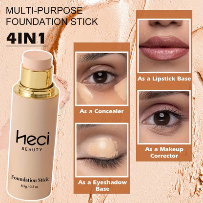 CC Cream Foundation Stick 2-Pack – Full Coverage Concealer, Waterproof Long-Lasting Natural Matte Finish, Lightweight Moisturizing Formula