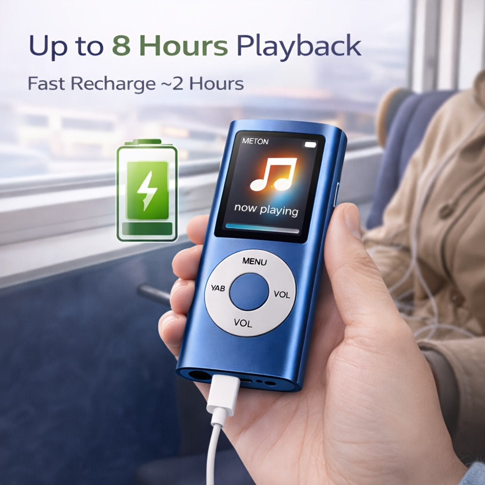 Portable MP3 Music Player with 1.8" LCD Display, Compact Digital Audio Player with FM Radio, Voice Recorder
