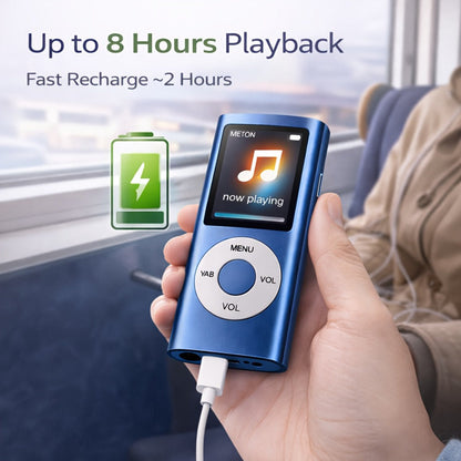 Portable MP3 Music Player with 1.8" LCD Display, Compact Digital Audio Player with FM Radio, Voice Recorder