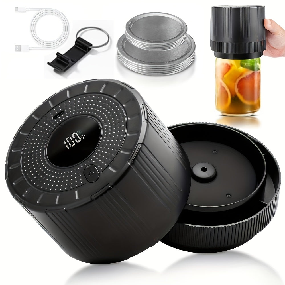 Electric Mason Jar Sealer One-Touch Vacuum Seal - 2025 New Model Jar Sealer Kit with Wide Mouth & Regular Mouth Lids
