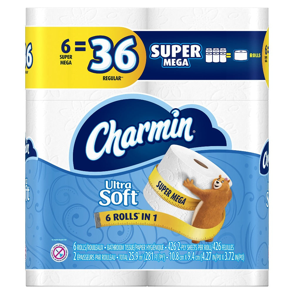 Charmin Ultra Toilet Paper Mega Roll - 2-Ply 200 Sheets per Roll, & Strong Bath Tissue, Available in Mega