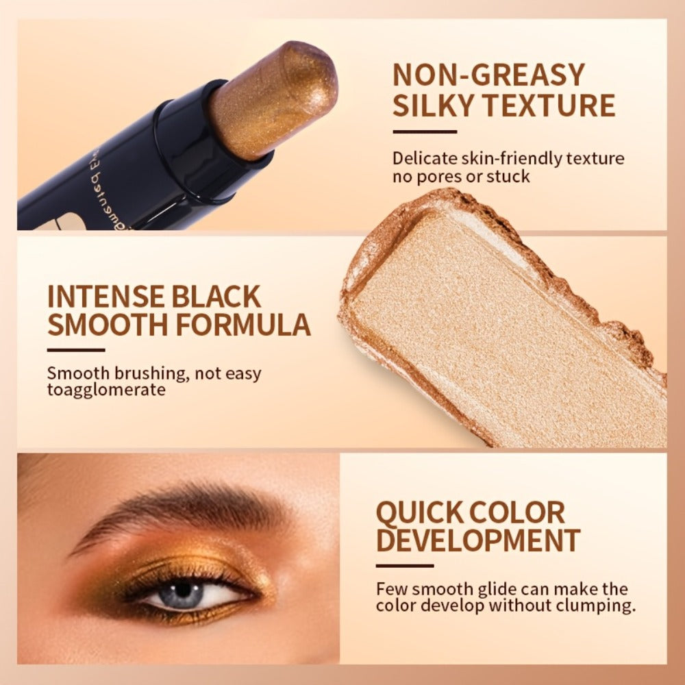 Waterproof Eyeshadow Pencil Set 6 Colors, Metallic & Matte Glitter Highlight Eyeliner Crayons, Smudge-Proof Eye Makeup