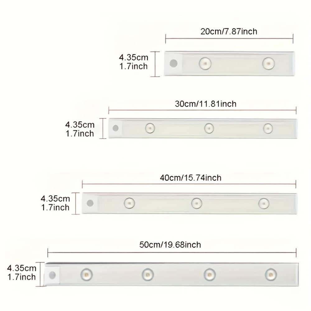 Motion Sensor Cabinet LED Strip Light USB Rechargeable 1400mAh - 3 Color Dimmable Wireless for Home Cooking, Dining and Outdoor Meals
