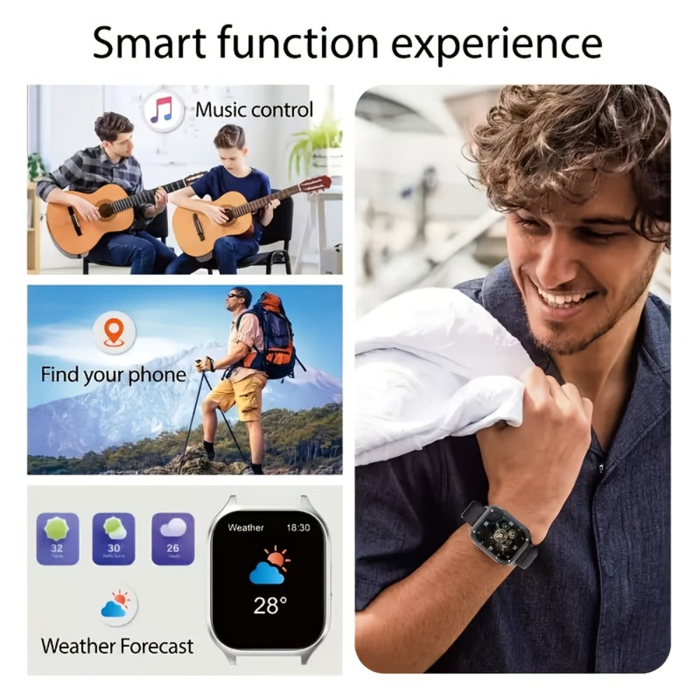 Smartwatch Couple's Set with Voice Assistant – Wireless Calling, Built-in Speaker, Music Control, Fitness Tracker – Matching His