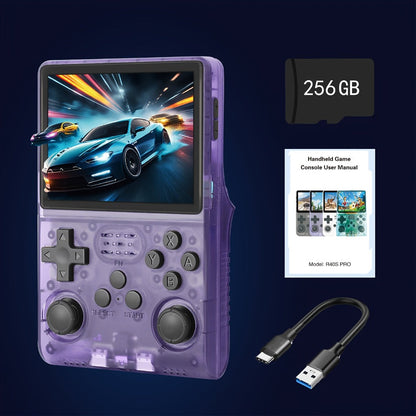 R40S PRO Handheld Retro Game Console 256GB, 3.5 Inch IPS Screen Portable Emulator with Linux System