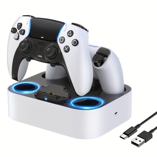 Safe Charging PS5 Controller Charging Station with Smart Chip, Dual Fast Charging Dock for DualSense & DualSense Edge