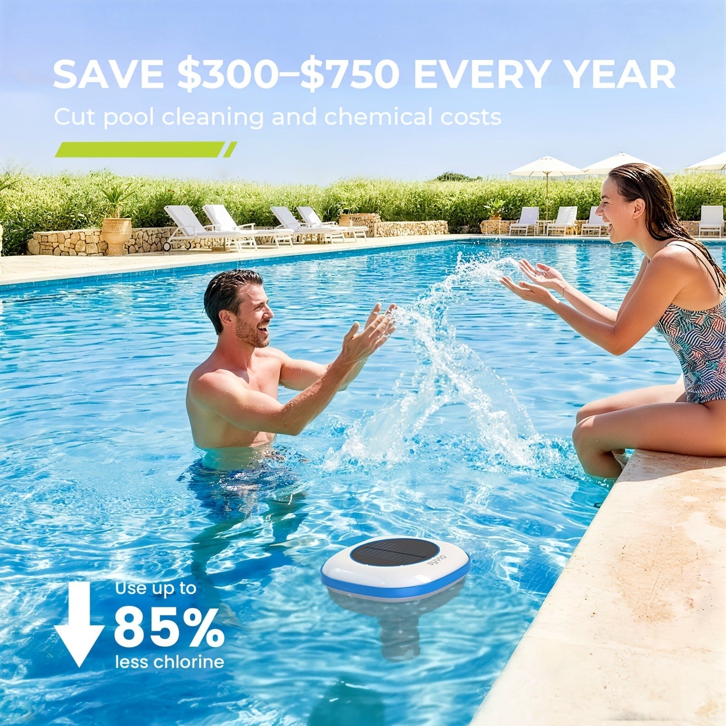 Solar Pool Ionizer for Garden, Patio and Yard Use, with the Listed Configuration, for Everyday Use and Organized Storage