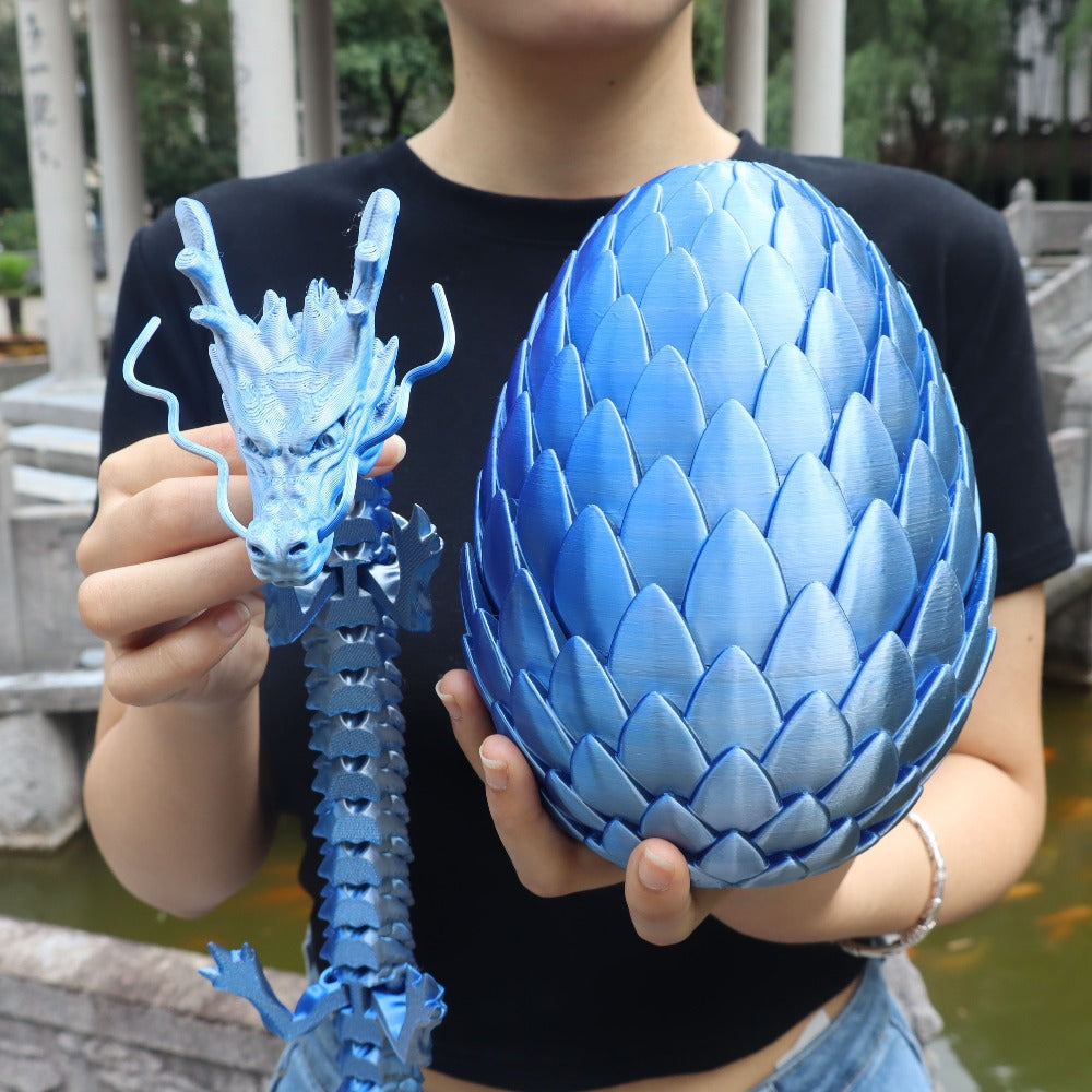 Dragon Egg Gift Set 3D Printed, 7.09in Scaled Egg + 23.62in Large Dragon with the Listed Color, Size or Set Options for Everyday Use