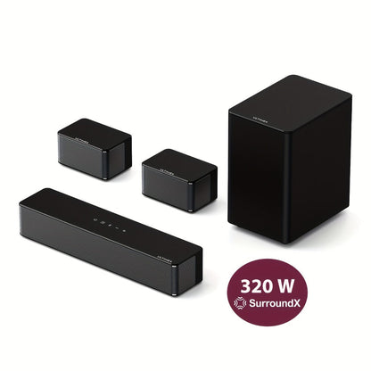 ULTIMEA Poseidon M3T 5.1 Surround Sound Bar with Wireless Subwoofer & Rear Speakers, 350W Home Theater Soundbar