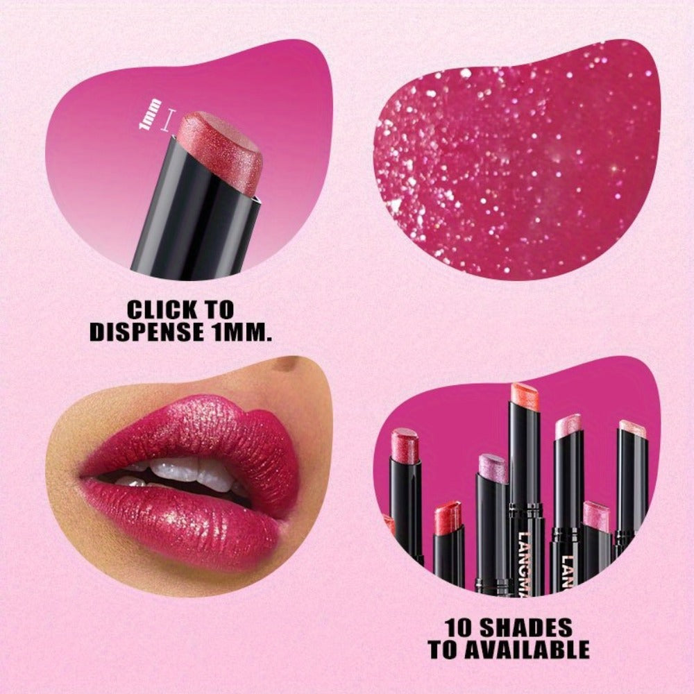 Lipstick Set, LANCMANNI 5-Color Angled-Tip Shine Collection with Two numbered shade-group Options