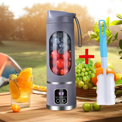 Portable Juicer USB Rechargeable with LED Display - Handheld Personal Blender for Smoothies, Juice & Ice Crush