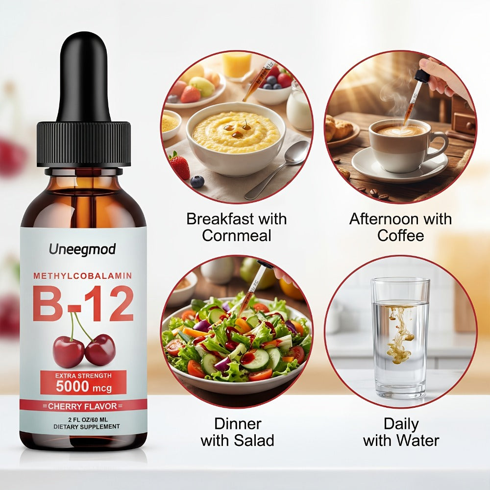 Sublingual Vitamin B12 Liquid Drops 5000mcg Methylcobalamin for Bath Time, Home Spa and Personal Care