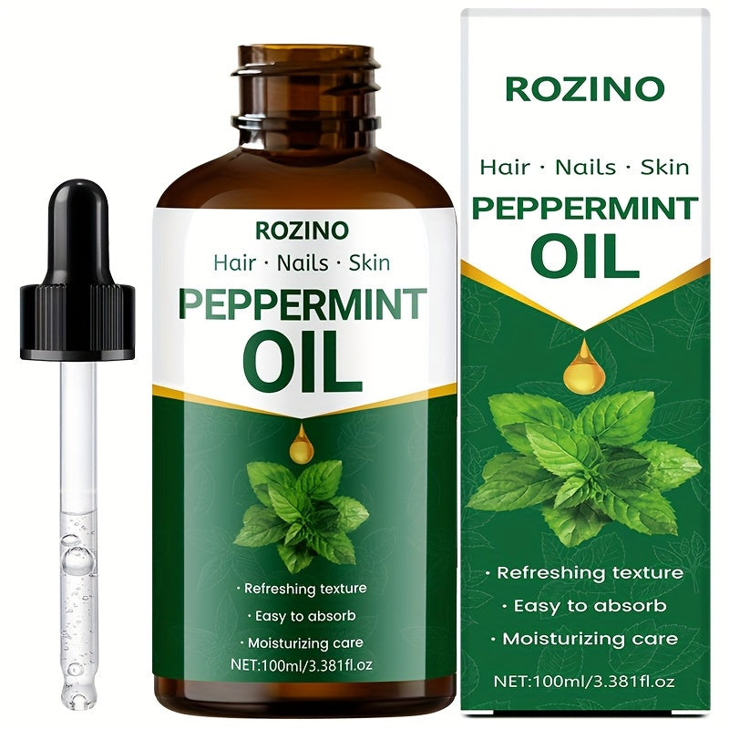 Essential Oil Peppermint 100ml Dropper Bottle for Diffuser, Shower, Massage and External Body Care