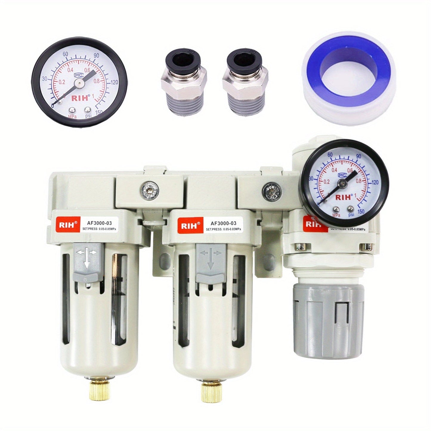 Air Filter Regulator Combo AC3110-03 High Pressure Compressed Air Treatment Unit - FRL for Entryways, Bedrooms and Living Spaces
