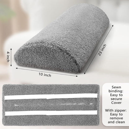 Memory Foam Bolster Pillow for Sleeping, Sherpa Half Roll Leg Support Pillow for Bed, Chair & Sofa