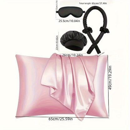 Heatless Curling Set 12pcs Overnight Sleep Hair Curlers Satin Sleep Cap Eye Mask Facial Roller Hairband Storage Bag No Heat Damage