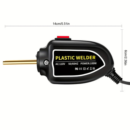 Plastic Welding Repair Kit 100W with 250pcs Staples – Hot Staple Gun Welder for Car Bumper Crack Repair, ABS PP PVC Plastic Fix