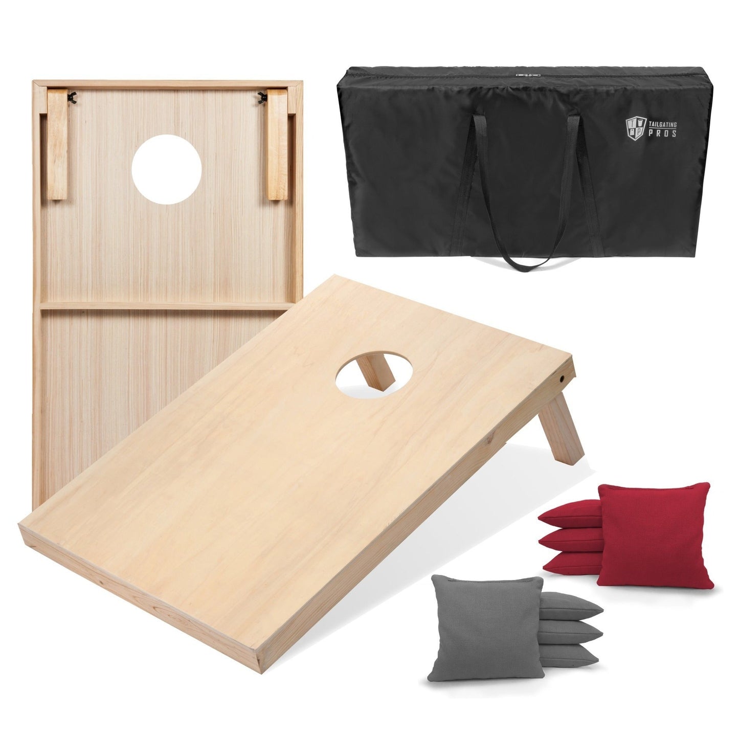 Regulation Cornhole Board Set 4x2 Solid Wood ACA Standard with 8 Bean Bags Carrying Case Tote Outdoor Yard Tailgate Party Game 13 Color