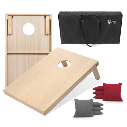 Regulation Cornhole Board Set 4x2 Solid Wood ACA Standard with 8 Bean Bags Carrying Case Tote Outdoor Yard Tailgate Party Game 13 Color