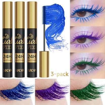 Colorful Mascara Set 3-Piece Bright Shades with Eyebrow Pencil Eyeshadow Pencil & Waterproof Eyeliner