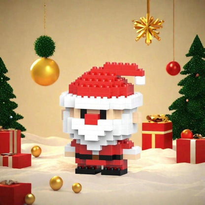 Building Block Set Christmas Mini Figures, 1052 Pieces Across 6 Boxes with Santa, Elf, Reindeer, Snowman and Tree Models