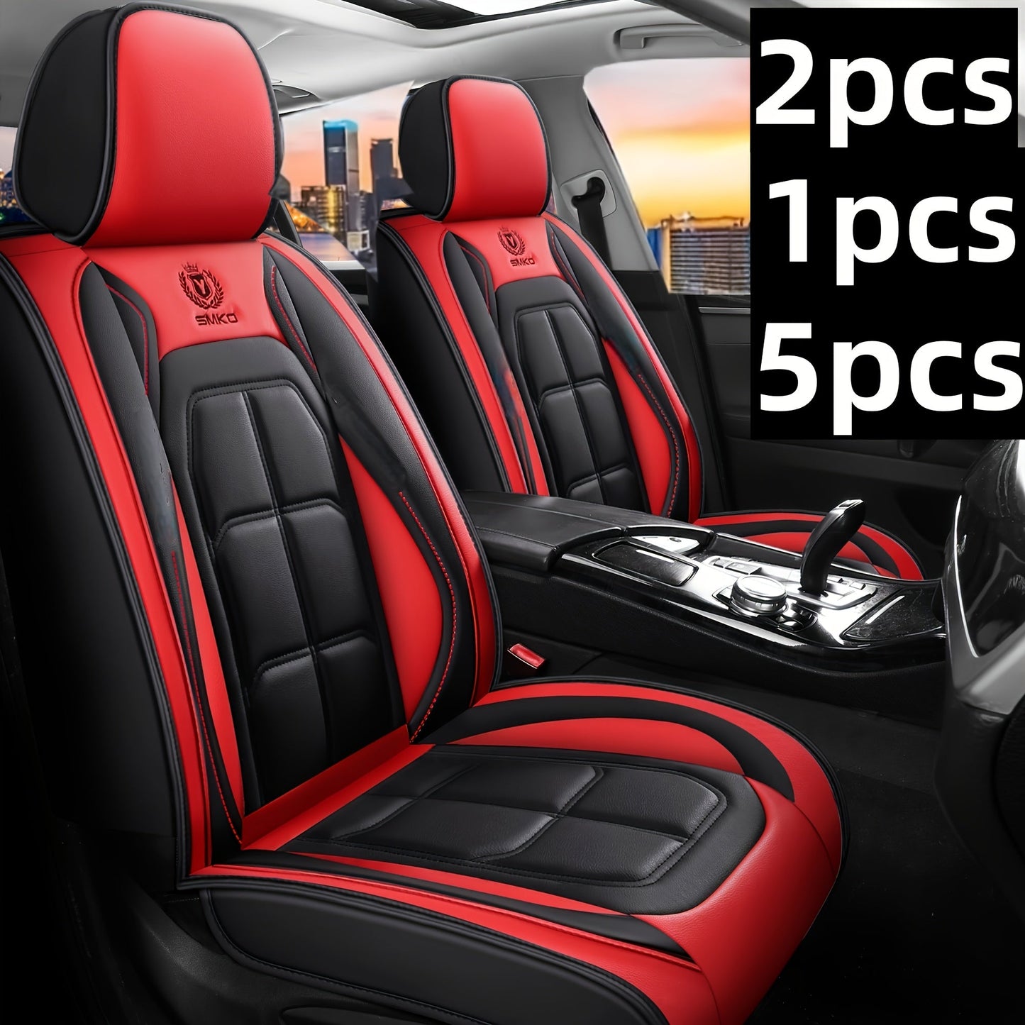 Padded Car Seat Covers in Five Colors with Single Front, Front Pair or Five-Seat Set Options