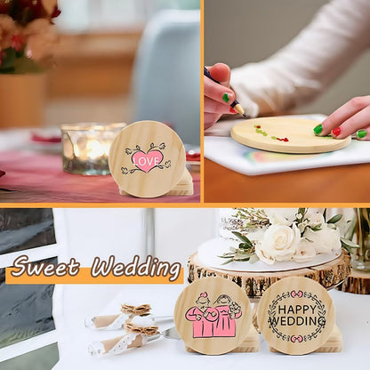Unfinished Wood Coaster Blanks 4 Inch Round Square DIY Craft Supplies for Painting Engraving for Entryways, Bedrooms and Living Spaces