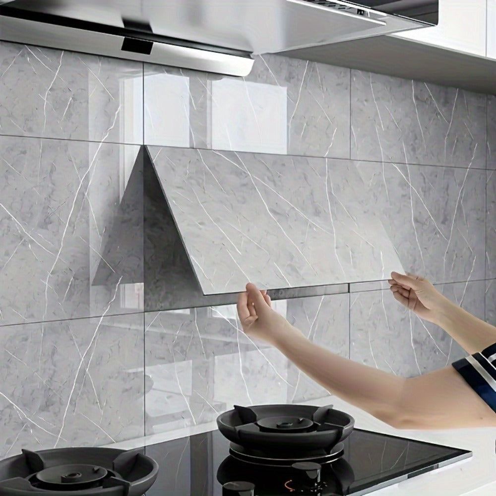 Peel and Stick Marble Wall Tiles – Self-Adhesive Backsplash Panels for Kitchen Bathroom Living Room