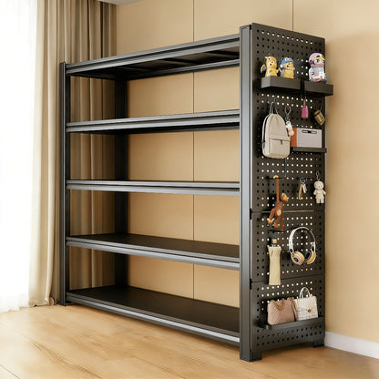 Metal Shelving Unit 5-Tier - Powder-Coated Steel Storage Rack, Adjustable Height, No-Tool Assembly
