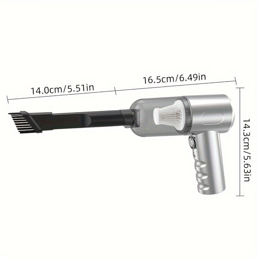 Handheld Vacuum Cleaner with Cordless T-Handle Design, Wet Pickup, Three Nozzles and USB Charging