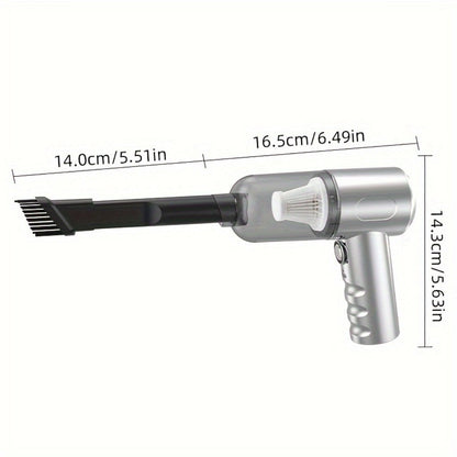 Handheld Vacuum Cleaner with Cordless T-Handle Design, Wet Pickup, Three Nozzles and USB Charging