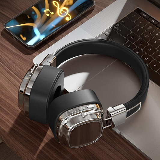 Semi-Open Over-Ear Headphones with Wired and Wireless Modes, Retractable Cable, Type-C Charging and Three Colors