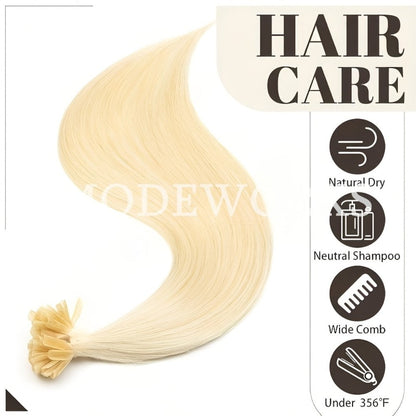 Remy Human Hair U Tip Keratin Extensions Straight Seamless Invisible Nail Tip Bond 50 Strands 12 14 16 18 20 Inch Natural Black Jet Black